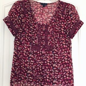 American Eagle Blouse with Lace